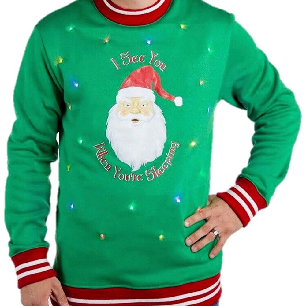 Light Up Funny Santa Ugly Christmas Sweater